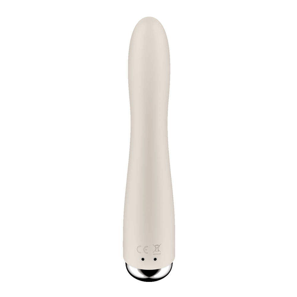 Satisfyer Spinning Vibe 1 - Beige - Beige 17.8 cm USB Rechargeable Rotating Vibrator-4048710