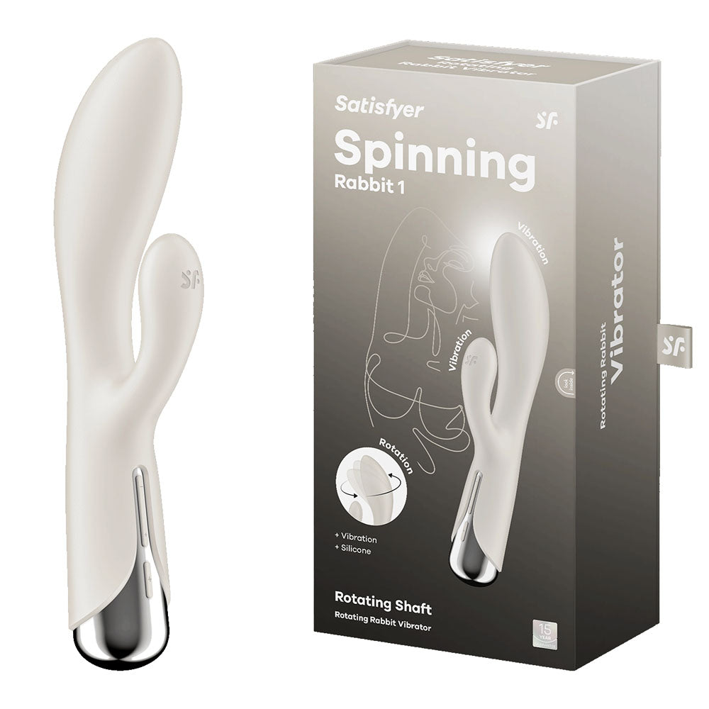 Satisfyer Spinning Rabbit 1 - Beige - Beige 20 cm USB Rechargeable Rotating Rabbit Vibrator-4048741