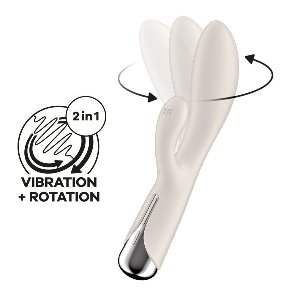 Satisfyer Spinning Rabbit 1 - Beige - Beige 20 cm USB Rechargeable Rotating Rabbit Vibrator-4048741