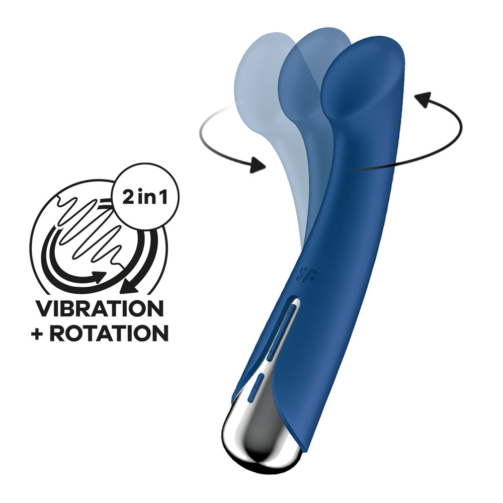 Satisfyer Spinning G-Spot 1 - Blue - Blue 16.5 cm USB Rechargeable Rotating Vibrator-4048765