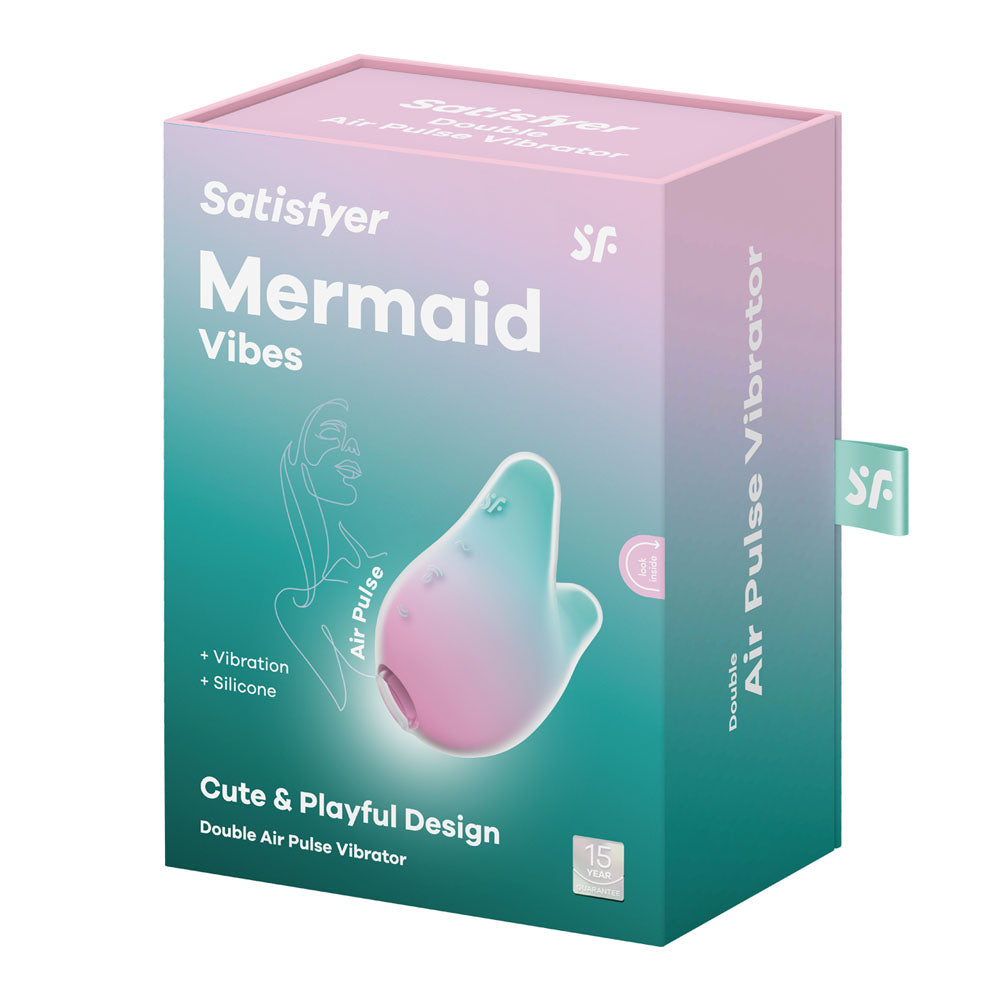 Satisfyer Mermaid Vibes - Mint/Pink - Mint/Pink USB Rechargeable Air Pulse Stimulator