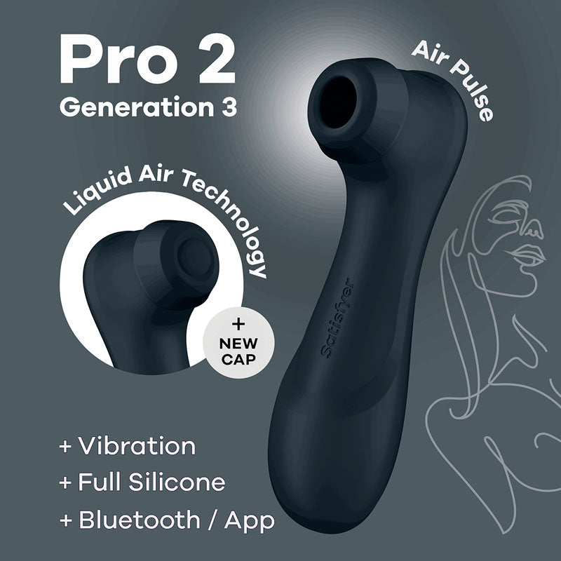 Satisfyer Pro 2 Generation 3 with App Control - Dark Grey - Dark Grey Touch-Free USB-Rechargeable Clitoral Stimulator-4051857