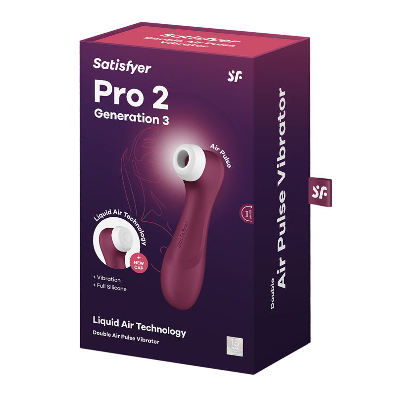 Satisfyer Pro 2 Generation 3 - Wine Red - Wine Red Touch-Free USB-Rechargeable Clitoral Stimulator-4051871