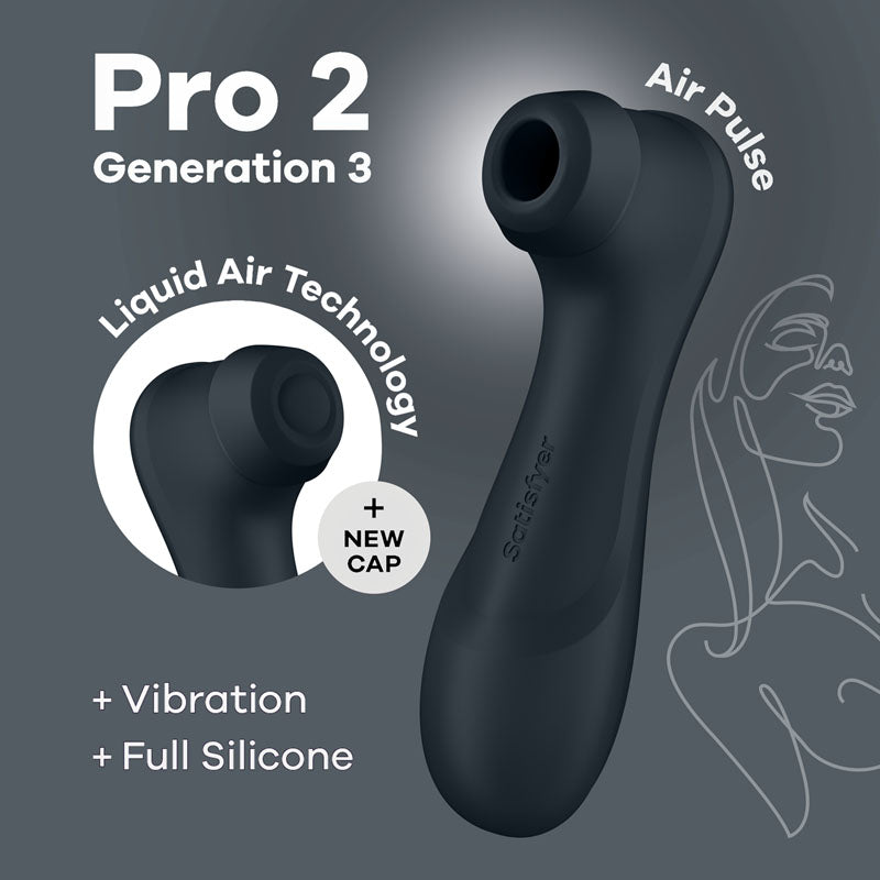 Satisfyer Pro 2 Generation 3 - Dark Grey - Dark Grey Touch-Free USB-Rechargeable Clitoral Stimulator-4051888