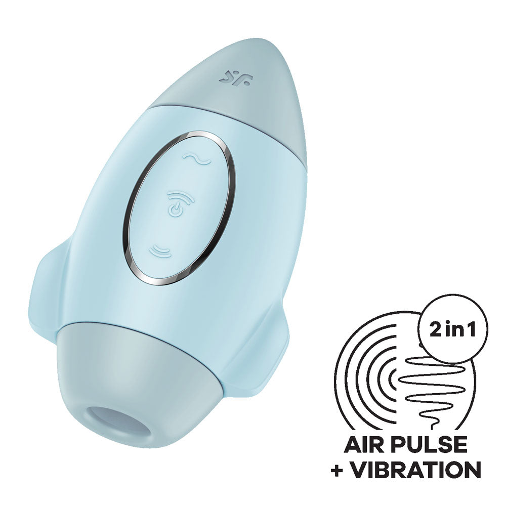 Satisfyer Mission Control - Blue - Blue USB Rechargeable Vibrating Air Pulse Stimulator-4060071