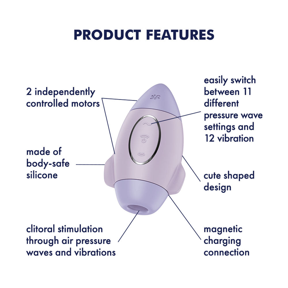 Satisfyer Mission Control - Violet - Violet USB Rechargeable Vibrating Air Pulse Stimulator-4060088