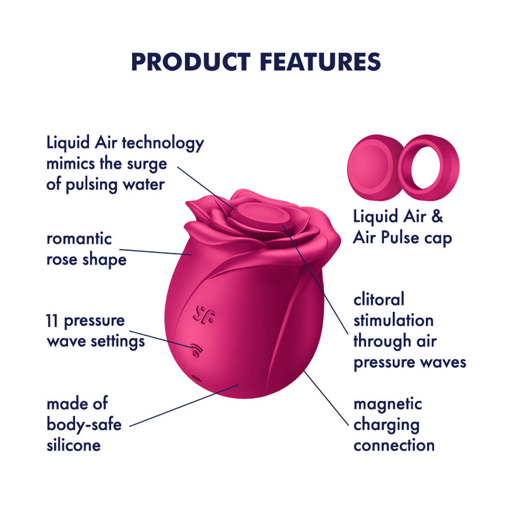 Satisfyer Pro 2 Classic Blossom - Red USB Rechargeable Air Pulse Rose Stimulator-4065854