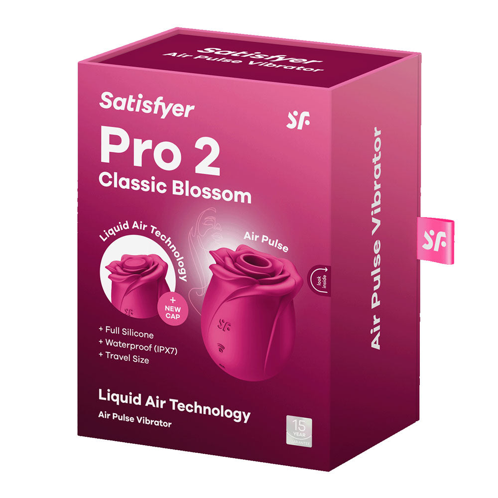 Satisfyer Pro 2 Classic Blossom - Red USB Rechargeable Air Pulse Rose Stimulator-4065854