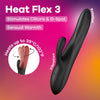 Satisfyer Heat Flex 3 - Black 23 cm USB-C Rechargeable Warming and Rotating Rabbit Vibrator - 4067650