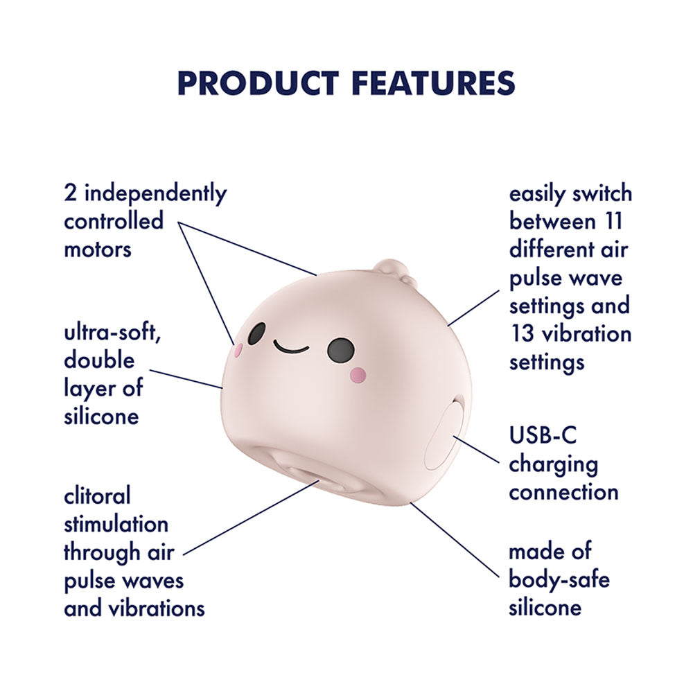 Satisfyer Mochi - Beige - Beige USB Rechargeable Air Pulse Stimulator - 4081342