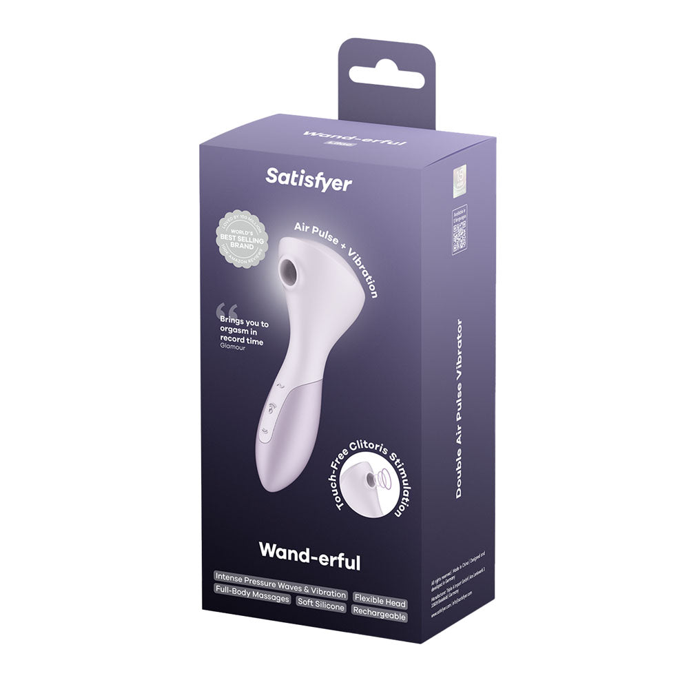 Satisfyer Wand-erful - Violet 15.8 cm USB Rechargeable Air Pulse Massage Wand-4081960