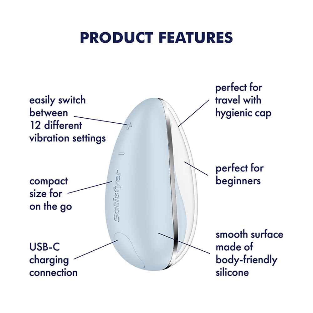 Satisfyer Drop To Go - Blue - Blue USB Rechargeable Clitoral Stimulator-4082035