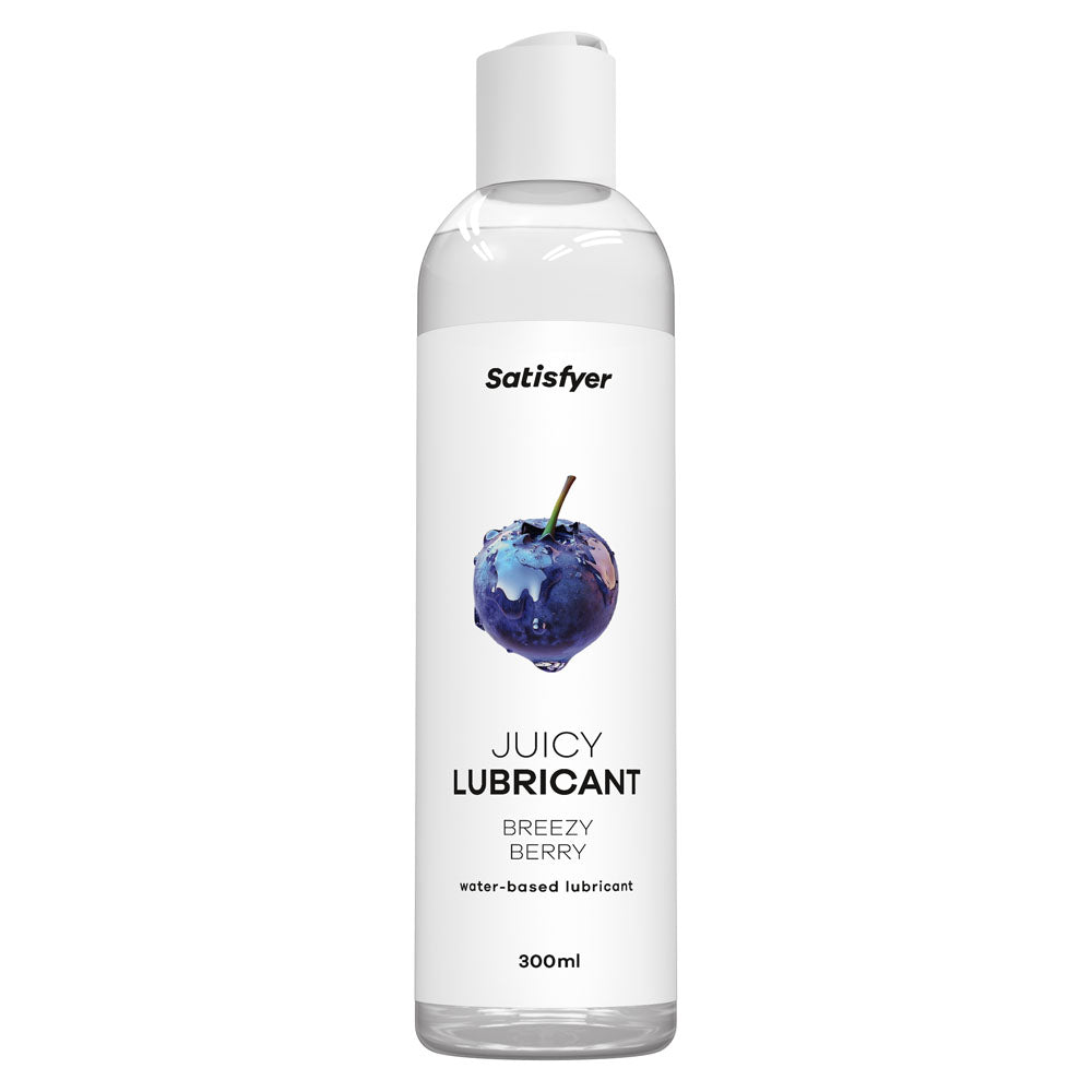 Satisfyer Juicy Lubricant 300 ml Breezy Berry - Blueberry Scented Water Based Lubricant - 300 ml Bottle-4082905