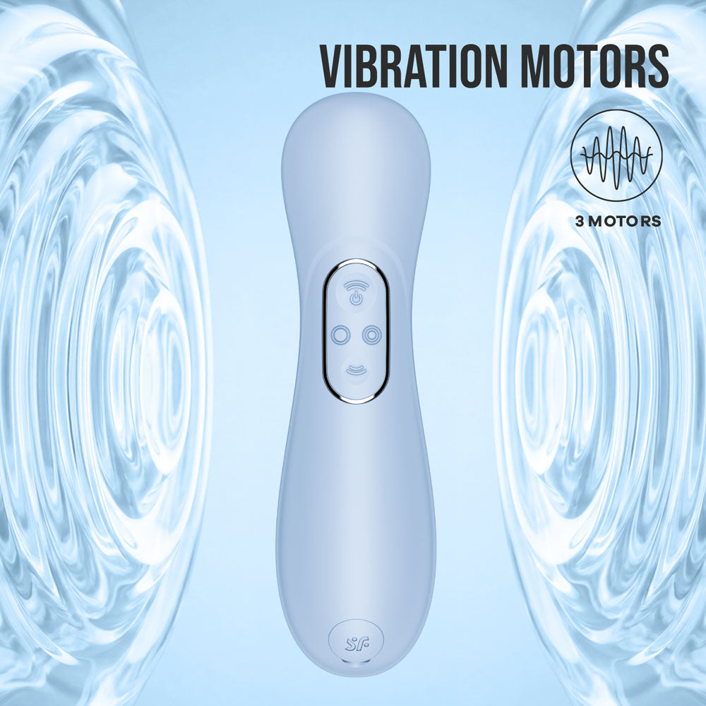 Satisfyer Pro 2 Generation 4 - Serene Blue - Blue Touch-Free USB-C Rechargeable Clitoral Stimulator with App Control - 4095400