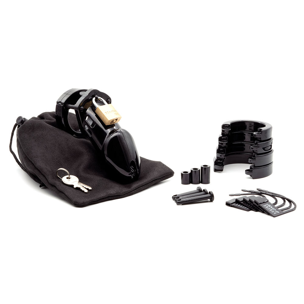 CB-6000 Chastity Cock Cage Kit - Black - Black 3.25 Inch Cock Cage Kit-6000BLK