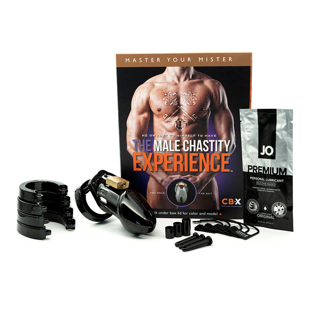 CB-6000 Chastity Cock Cage Kit - Black - Black 3.25 Inch Cock Cage Kit-6000BLK