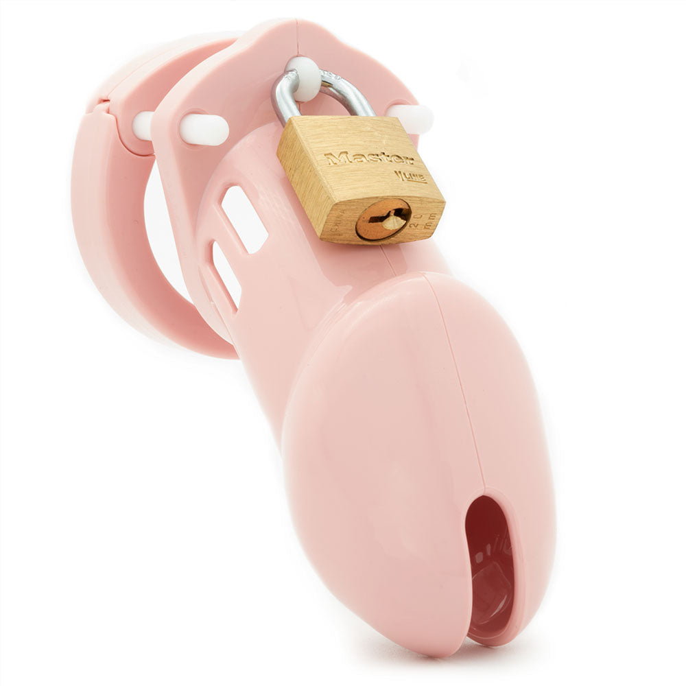 CB-6000 Chastity Cock Cage Kit - Pink - Pink 3.25 Inch Cock Cage Kit-6000PNK