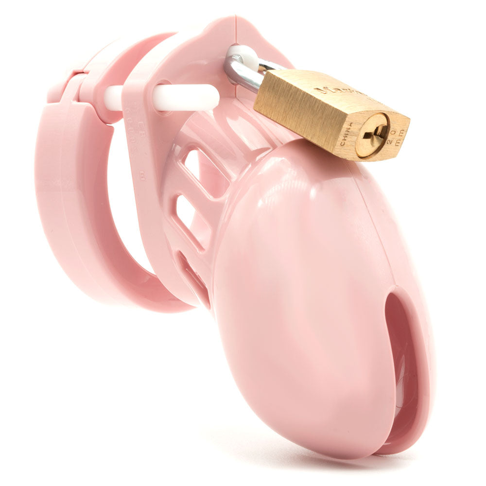 CB-6000S Chastity Cock Cage Kit - Pink - Pink 2.5 Inch Cock Cage Kit-6000SPNK