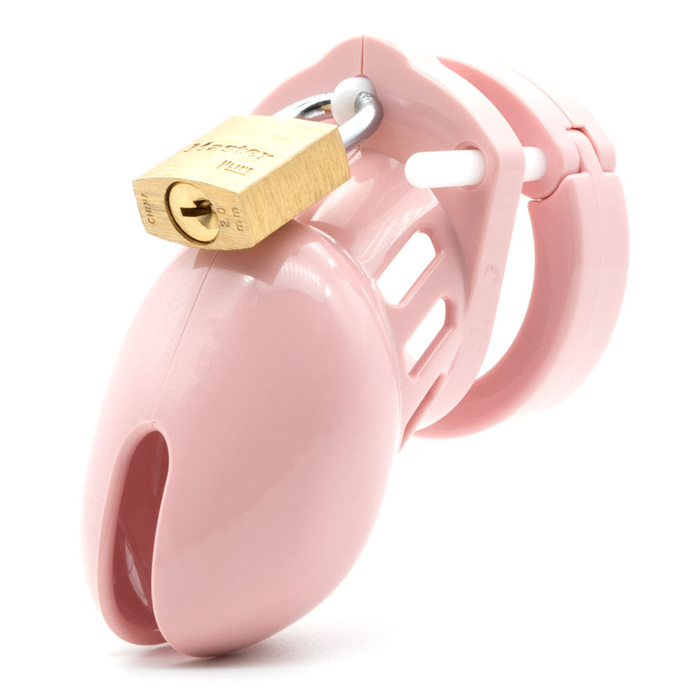 CB-6000S Chastity Cock Cage Kit - Pink - Pink 2.5 Inch Cock Cage Kit-6000SPNK