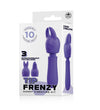 TIP FRENZY SILICONE VIBE WITH 3 INTERCHANGEABLE TIPS - PURPLE