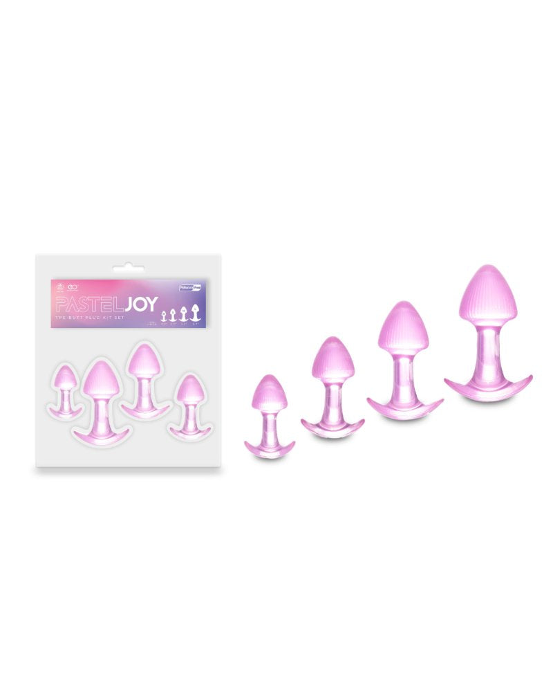 Pastel Joy TPE BUTT PLUG KIT SET IN TRANSPARENT PINK COLOR-648052