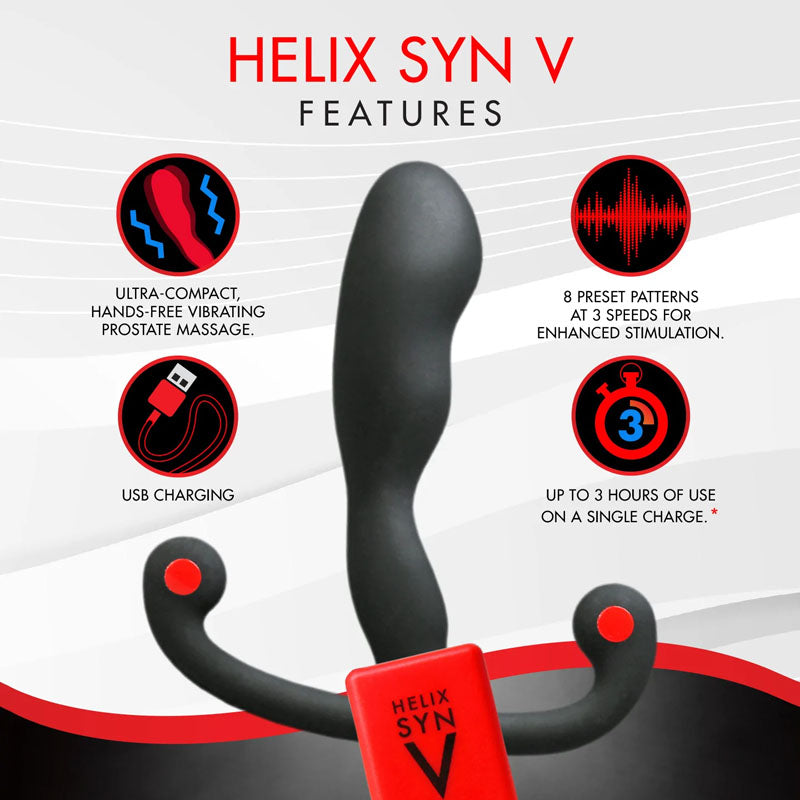 Aneros Helix Syn V - Black USB Rechargeable Vibrating Prostate Massager-860003886762