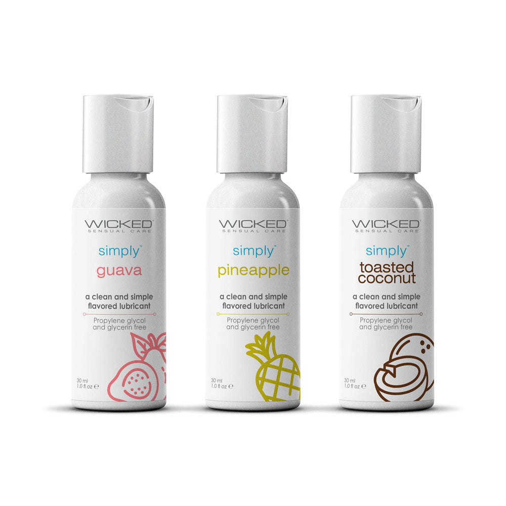 Wicked Simply Tropical Trio - Flavoured Water Based Lubricants - Set of 3 x 30 ml Bottles-91190