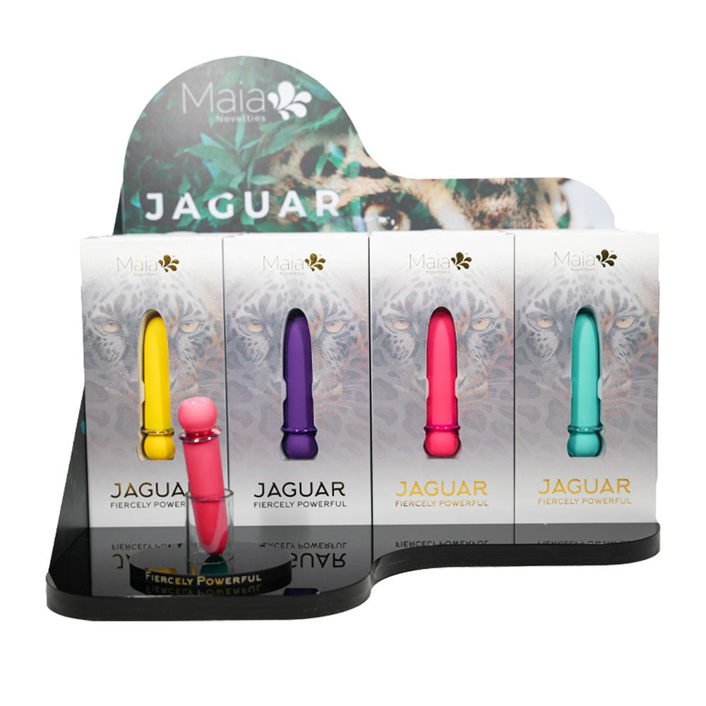 Maia JAGUAR Display - Coloured Rechargeable Bullets - Display of 4 Colours x 3 each with Tester-AC-029