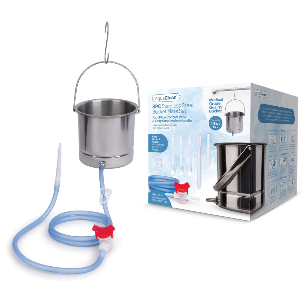 AquaClean 8PC Stainless Steel Bucket Mate Set - Cleansing Kit - 8 Piece Set - AC116