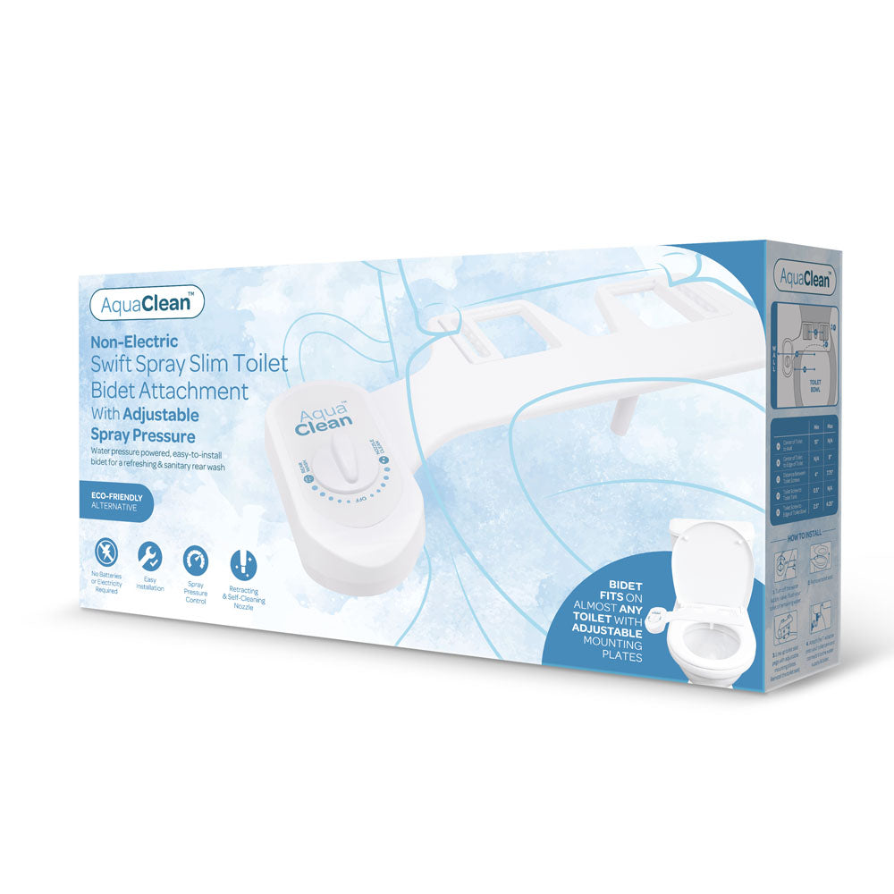 AquaClean Swift Spray Slim Toilet Bidet Attachment - White Non-Electric Bidet Attachment - AC117