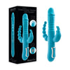 Adam & Eve EVES THRUSTING TRIPLE JOY RABBIT - Teal 25 cm USB Rechargeable Thrusting Rabbit Vibe with Anal Tickler-AE-BL-0068-2