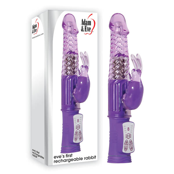 Adam & Eve Eves First Rechargeable Rabbit - Purple 22.9 cm (9) USB Rechargeable Rabbit Vibrator-AE-WF-2285-2