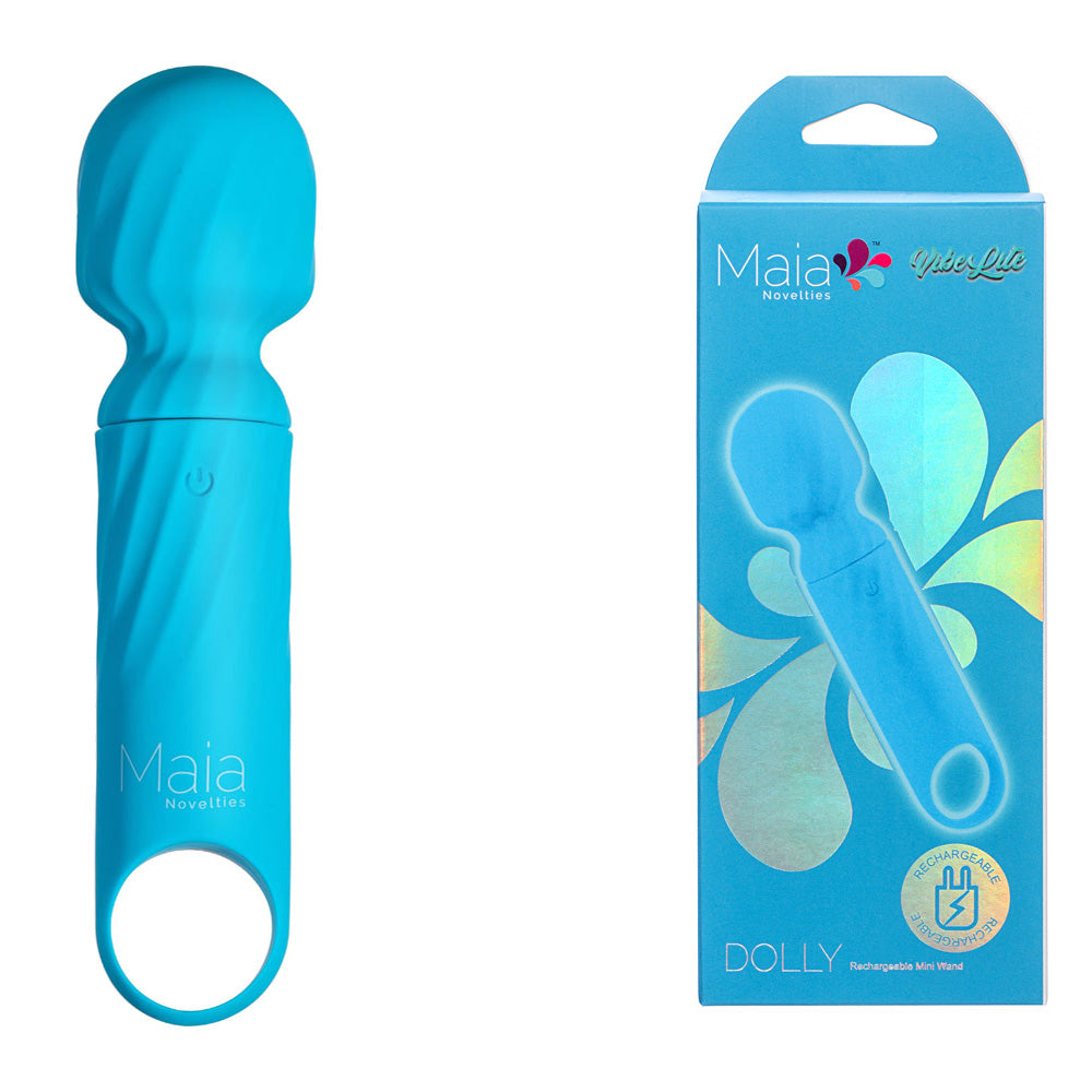 Maia DOLLY - Blue - Blue 12.7 cm USB Rechargeable Massage Wand-AF-004-B4