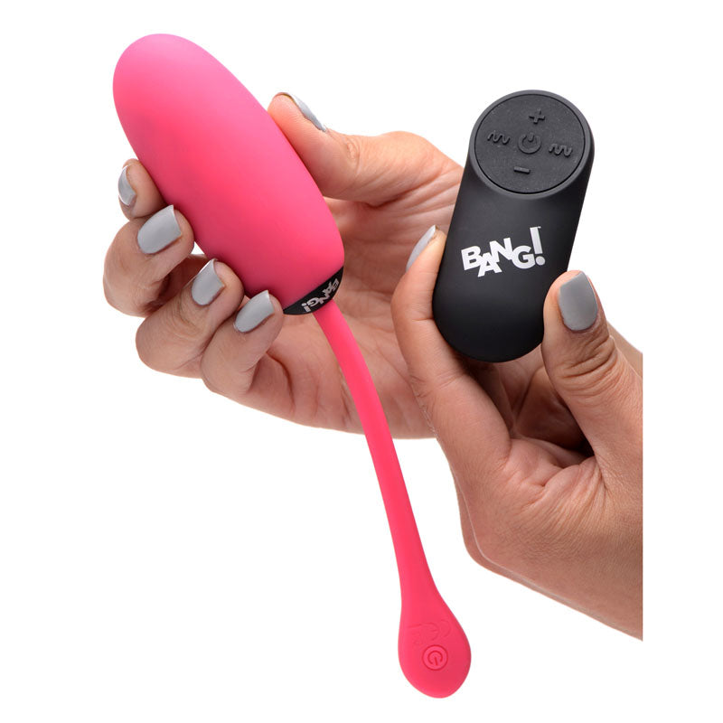 Bang! 28X Plush Egg & Remote - Pink - Pink USB Rechargeable Egg with Wireless Remote-AG590-PINK