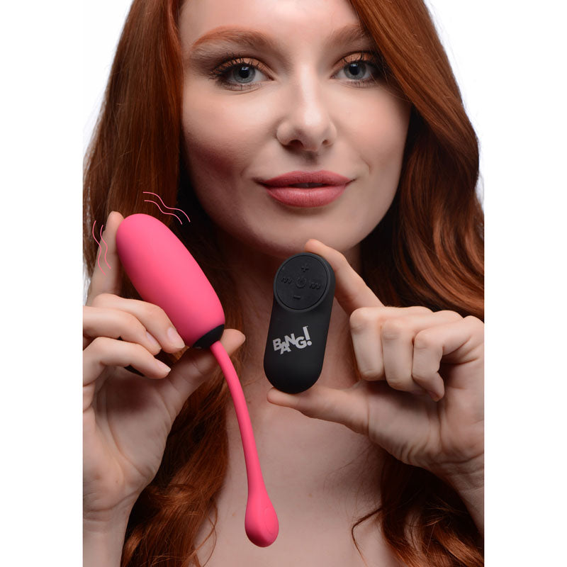 Bang! 28X Plush Egg & Remote - Pink - Pink USB Rechargeable Egg with Wireless Remote-AG590-PINK