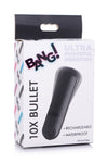 Bang! 10X Rechargeable Vibrating Metallic Bullet - Black-AG656-Black
