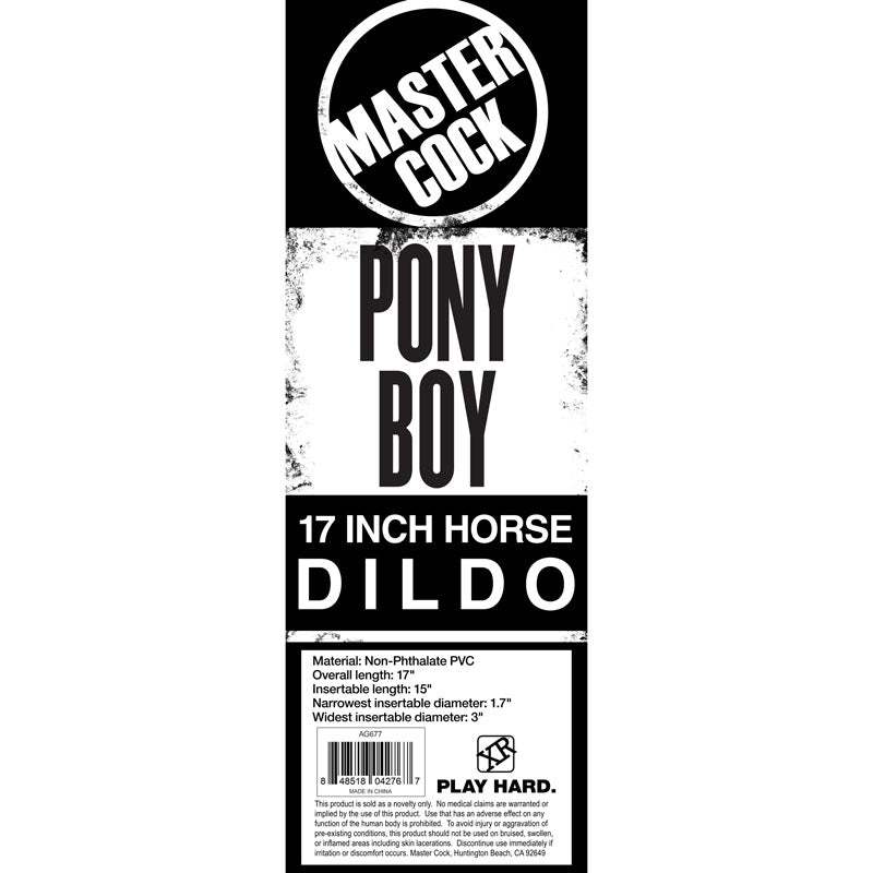 Master Cock Pony Boy - Black 43 cm (17) Horse Dong-AG677