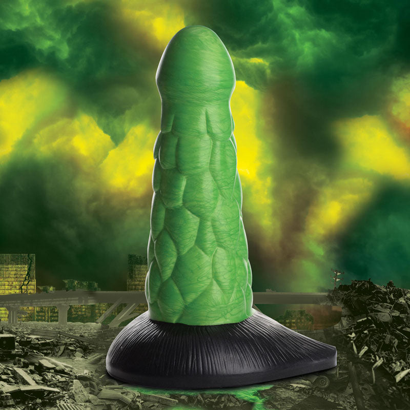 Creature Cocks Radioactive Reptile Thick Scaly Silicone Dildo - Green 19 cm Dildo-AG872