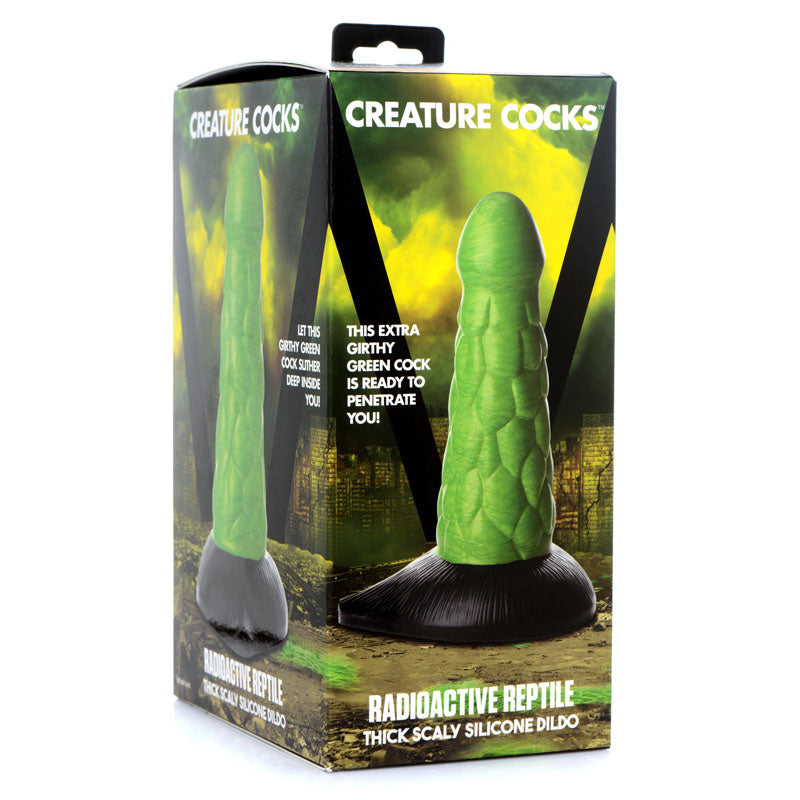 Creature Cocks Radioactive Reptile Thick Scaly Silicone Dildo - Green 19 cm Dildo-AG872