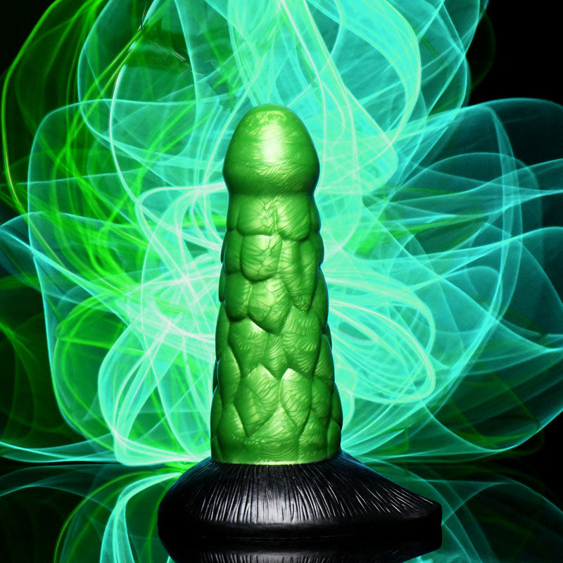 Creature Cocks Radioactive Reptile Thick Scaly Silicone Dildo - Green 19 cm Dildo-AG872