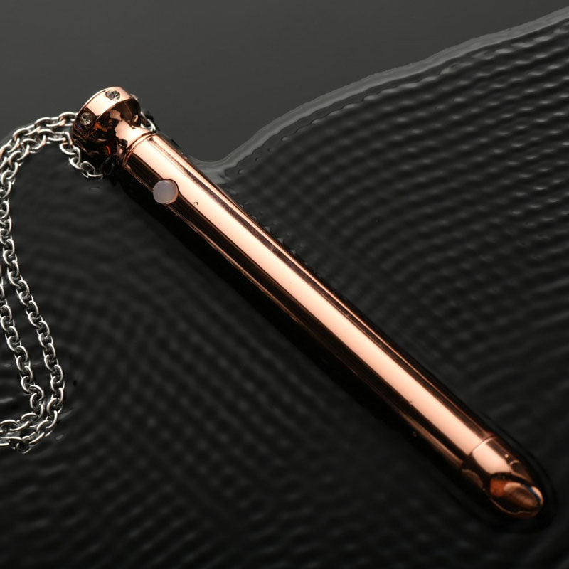 Charmed 7X Vibrating Necklace - Rose Gold 11 cm USB Rechargeable Vibrating Necklace-AG894-ROSE