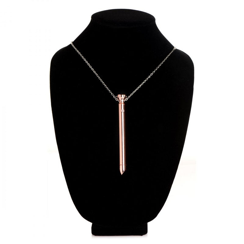 Charmed 7X Vibrating Necklace - Rose Gold 11 cm USB Rechargeable Vibrating Necklace-AG894-ROSE