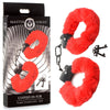 Master Series Cuffed in Fur - Red Fluffy Handcuffs-AG937-RED