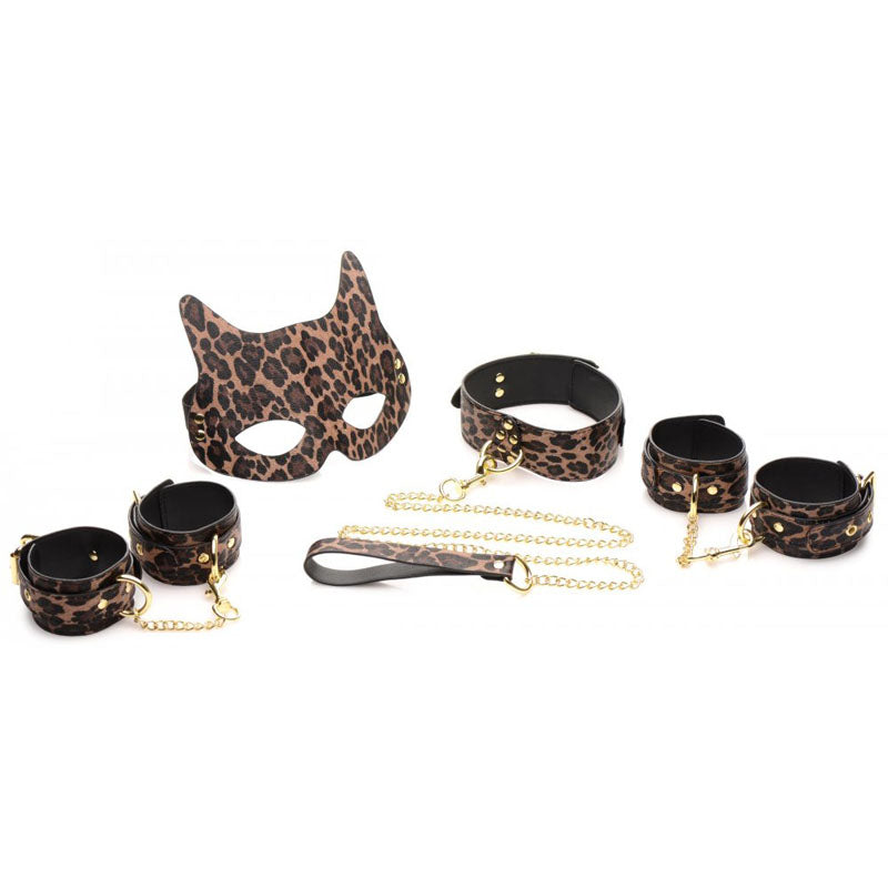 Master Series Wild Sex - Leopard Coloured 7 Piece Bondage Set-AG956