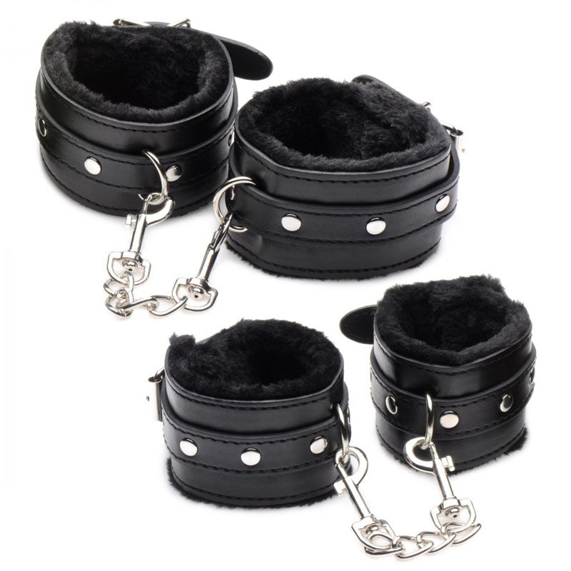 Master Series Hook Up 10 Piece Plush Bondage Set - 10 Piece Set-AG989