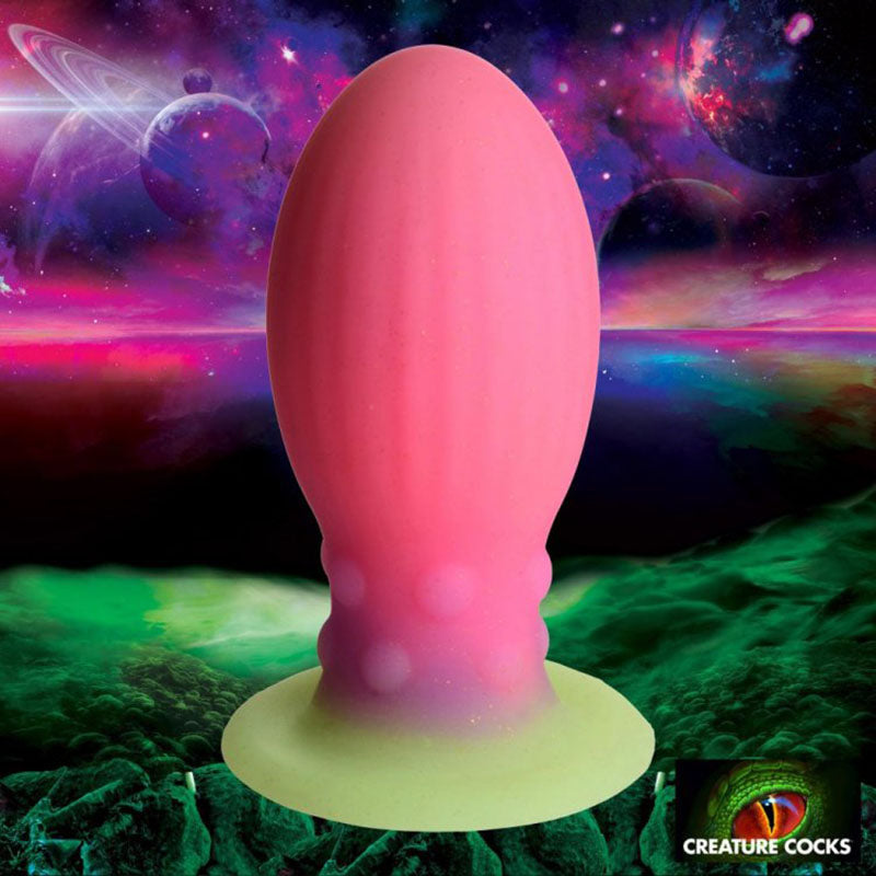 Creature Cocks Xeno Egg - Glow in Dark Pink 13.3 cm Large Fantasy Plug-AH067-LARGE