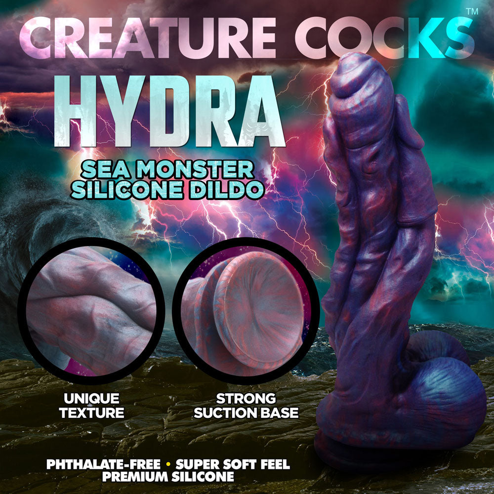 Creature Cocks Hydra Silicone Dildo - Coloured 26.9 cm Fantasy Sea Monster Dildo-AH186