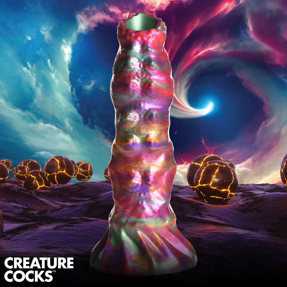 Creature Cocks Larva Silicone Dildo - Coloured 22.9 cm Fantasy Dildo with Eggs-AH195