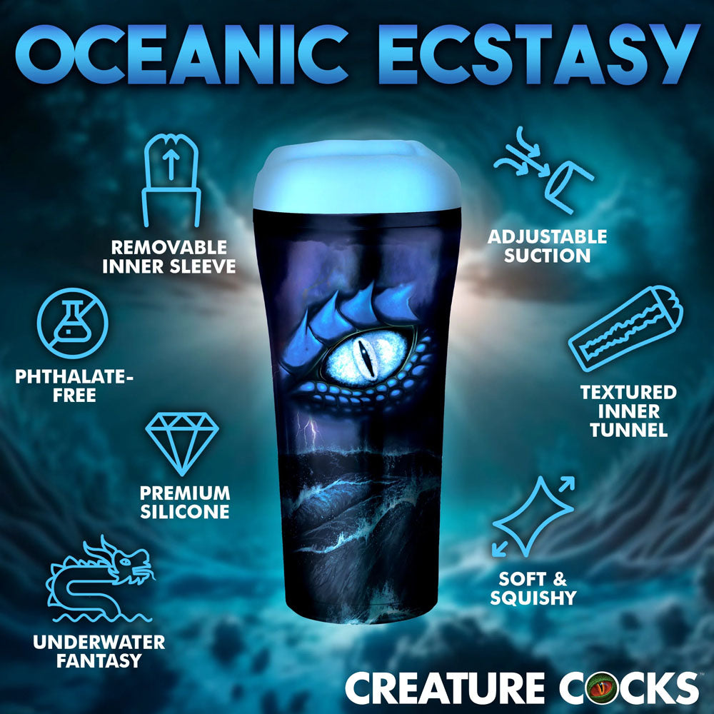 Creature Cocks Pussidon Sea Monster Stroker - Blue Fantasy Stroker-AH244