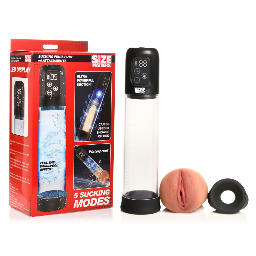 Size Matters Sucking Penis Pump - Clear USB Rechargeable Penis Pump-AH367